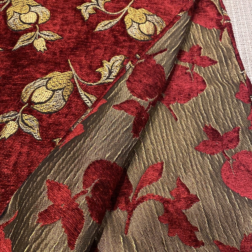 Table runner cranberry and gold colors 70” ( not including edge detail) - Picture 6 of 16